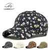 Boné de Baseball Estampado Novo Estilo Primavera e Verão para Mulheres, Boné de Baseball Floral Versátil Moda Coreana, Chapéu de Proteção Solar para Exterior