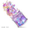 Arte de Uñas Transfronterizo Lentejuelas Corazón de Durazno 24 Colores Lentejuelas Láser Polvo Escarlata Rojo Púrpura Estrellas Pentagonales Lentejuelas con Forma de Mariposa