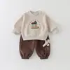 Conjunto de Primavera para Niños 2026 Nuevo Modelo Clase A Lindo Estilo Coreano Chaqueta de Bebé con Dibujos Conjunto Elegante de Dos Piezas para Primavera