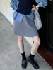 ¡Altamente Recomendado! Falda Plisada de Punto Estilo Perezoso para Mujer Otoño Nueva de Cintura Alta con Caída Falda de Línea A