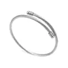 Pulsera de Alambre de Acero Pulsera Abierta de Acero Inoxidable Moda Simple Versátil para Mujer Pulsera Personalizada con Patrón Exquisito