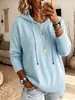 Sudadera de punto con capucha de lana, superventas transfronterizo para otoño e invierno para mujer, suave y agradable para la piel, estilo casual, versátil para ir al trabajo, jersey cálido