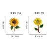 Broche de Flor de Girasol de Moda Elegante Nuevo Pin Creativo de Flor de Planta Joyería Accesorios para Suéter Chaqueta