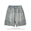 Verano 2026 Nuevo Estilo Americano Retro Corte Holgado Pantalones Cortos de Mezclilla Tendencia de Moda Juvenil Pantalones Rectos Casuales para Hombre