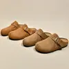 Zapatos Birkenstock de cuero suave con plataforma gruesa para aumentar la altura para mujer, nuevo estilo vintage otoño 2026 con hebilla de cinturón, zuecos perezosos de media zapatilla sin cordones