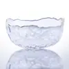Bol de ensalada martillado japonés Creativo Borde dorado plateado Transparente Simple Moderno Bol de vidrio Bol para ramen Bol para frutas