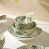 Cerâmica criativa tigela prato terno utensílios de mesa domésticos tigela de arroz prato disco colher sob esmalte cor fábrica atacado