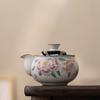 Juego de Té de Viaje Azul y Blanco de Horno Ru Taza Rápida Portátil Una Olla Tres Tazas Tetera Kung Fu para Exteriores Taza de Té