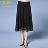 Roupas de Mãe 2023 Nova Saia Estilo Primavera Feminina Bordado de Indústria Pesada Moda Mais Fácil de Combinar Cor Sólida Saia Evasê Fabricante Atacado