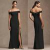 Vestido de Madrinha de Cetim de Alta Qualidade, Vestido de Noite de Luxo Acessível de Nicho, Vestido com Fenda de Um Ombro com Alça Fina para Emagrecer