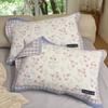 Fundas de Almohada de Algodón Puro Estilo Nuevo, un Par de Fundas de Almohada para Pareja del Hogar Hechas de Gasa, Algodón Simple, No Sueltan Pelusa, con Lazos, Engrosadas