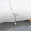 S925 Sterling Silver Long Tassel Diamond Imitação de Pérola Colar Feminino Estilo Pastoral Prata Estrela Clavícula Cadeia Presente Comemorativo