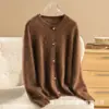 Cardigan Top de Cachemira 100% Pura Felpa Real Perla Artificial Blanco Plateado Forma de Media Bola Redonda Perla Artificial de Concha