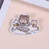 Broche de Acrílico Estilo Coreano Desenho Animado Urso Fofo Coelho Roupas Mochila Escolar Insígnias Acessórios Chapéu
