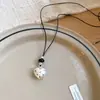 Colar de resina com zircônia em formato de coração, flor, estrela, geométrico estilo coreano, corrente para suéter de luxo leve, acessório moderno e elegante