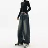 Pantalones vaqueros nuevos de primavera y verano para mujer, de cintura alta, adelgazantes, rectos, holgados, estilo americano, estilo retro, estilo casual, de calle, con pierna ancha.