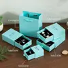 Caixas de joias de papel reciclado em estoque do fabricante com textura clara para anéis, colares e pulseiras