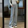 Seis Cores Disponíveis Jeans de Cintura Alta para Gestante Perna Larga Estilo Solto Primavera e Outono Roupa Externa Emagrecedor Caimento Reto Perna Reta Comprimento Total Clássico Versátil