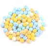 Cuentas Redondas de Caucho Acrílico de 6-16 mm con Acabado de Pintura para Accesorios de Joyería DIY, Cuentas Hechas a Mano DIY