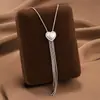 Comercio Exterior de Amazon Venta Caliente Collar de Acero de Titanio Temperamento Femenino Circonita Microincrustada Personalidad Cadena para Clavícula de Alto Sentido Colección Joyería