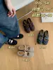 Sapatos Mary Jane rasos de bolinhas para mulheres, nova coleção outono 2026, sapatos rasos elegantes de mistura de lã, disponíveis em cáqui e preto