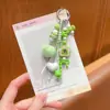 Colgante de Cadena para Teléfono Móvil con Perlas y Bola de Pelo Hecho a Mano DIY Lindo Colgante de Llavero de Coche Ins Accesorios de Muñeca para Bolso