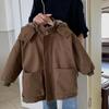 Jaqueta de Algodão para Trabalho Infantil 2024 Novo Inverno Tamanho Grande Forrada com Fleece Estilo Hong Kong Casaco de Algodão Corte Amplo para Crianças