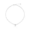 Estilo Francês Leve Luxo Pérola Prata Quebrada Várias Correntes Zircônia Colar Feminino Nicho Design Sensação Elegante Moda Versátil Corrente da Clavícula