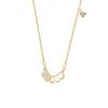 Collar de Plata Ailuoqi S925 para Mujer Estilo K Simple Recorte de Diamante Alas Pequeñas Dulce Cadena Clavicular D9128