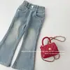 Pantalones de campana vaqueros para niña con forro polar Otoño/Invierno
