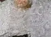 Adorno de encaje blanco roto para novia material hecho a mano diy accesorios para tocado de boda decoración flores ancho 24 cm