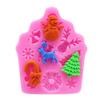 Alce Navideño Copo de Nieve Árbol de Navidad Papá Noel Muñeco de Nieve Molde de Silicona Decoración para Pastel de Chocolate Azúcar Volteado