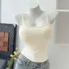 Camisola Estilo Caricatura Pequeña Realzadora con Almohadillas en el Pecho, Top sin Mangas para Mujer para Usar como Ropa Exterior, Moda de Verano