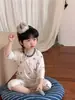 Conjunto de Pijama Infantil Ancaiyue Manga 3/4 para Meninos Classe A Fibra de Bambu Modal