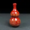 Accesorios de Arena de Cristal de Cinabrio Crudo, Colgante de Calabaza para Viajes Seguros, Collar Translúcido Chapado en Oro, Venta al por Mayor y Dropshipping de Regalos