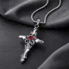 Collar con Forma de Cruz para Hombre, Diseño de Llama Negra, Elegante y Único, Estilo Hip-Hop, Lujo Ligero, Sensación de Alta Gama, Collar para Mujer