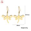 Nuevos pendientes creativos de acero inoxidable con forma de mariposa y libélula, con alas de ángel y colgantes de insectos, para Europa y América, fabricantes de joyas transfronterizas.
