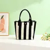 Bolso de Mano Tejido Gran Capacidad Bolsa para Artículos Varios Bolso Tejido Retro Japonés Coreano Tacto de Alta Gama Bolso Cubo Bolso de Mano Transfronterizo