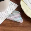 Pinza de Garra Bofiya con Rayas Brillantes Estilo Coreano para Mujer, Pinza de Tiburón Semitransparente de Gama Alta, Pasador Versátil Accesorio para el Cabello