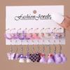 EZ4905 Pendientes de amor transfronterizos europeos y americanos, color macarrón, frescos, dulces, de moda para chicas, traje de dos cartas