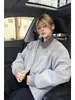Interior de coche gris título suelto de comercio electrónico cuello contrastante diario casual sin repetición chaqueta nicho estilo coreano ropa de calle estilo americano