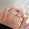 Anillo de Selección de Arte para Mujer Nicho de Alta Gama Lujo Ligero Hoja de Rama de Olivo Anillo de Diamantes Amor Nicho Anillo de Trigo con Forma de Corazón
