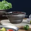 Tigela Externa Qingfang de Aço Inoxidável Industrial Retrô Prata Fosca Utensílios de Camping Tigela de Arroz para Camping Loja de Celebridades da Internet Adereços para Fotografia