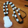 Ventas Directas de Fábrica Collar Grande de Jade Sintético Jade Blanco Guanyin Longitud Ajustable y Collar de Cuentas de Seguridad de Longitud Collar de Buda y Bodhisattva