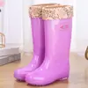 Botas de Lluvia de Gel de Moda de Caña Alta, Zapatos Impermeables Transparentes para Uso en Exteriores, Trabajo, Cocina, Botas de Lluvia Resistentes al Agua, Zapatos de Goma Antideslizantes para Mujer