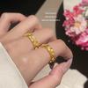 2025 Nuevo Producto Estilo Mid-Century Anillo Trenzado Apertura Ajustable Oro Antiguo Retro Francés Sentido de Alta Gama