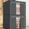 Caja de Almacenamiento de Acero de Color Sólido, Organizador de Ropa Plegable, Gabinete, Caja de Almacenamiento Estacional para Mudanzas, Caja de Almacenamiento Transparente para Juguetes