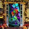 Adesivos de Porta de Halloween, Capas de Porta, Decorações Assustadoras de Fantasma e Abóbora, Montagem de Cenário para Festa de Casa Assombrada, Tecido de Fundo, Atacado Transfronteiriço