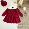 Vestido Suéter de Menina Festivo Ano Novo Vermelho Saia Suéter Bebê Menina Natal Saia Suéter