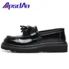Mocasines con Flecos Transfronterizos para Mujer, Zapatos de Cuero de Caña Baja de Piel Genuina, Botas Martin para Mujer, Zapatos Casuales de Moda para Estudiantes con Punta Redonda